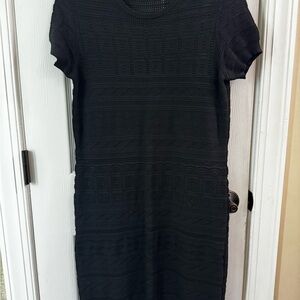 Banana Republic Black Textured Midi Dress